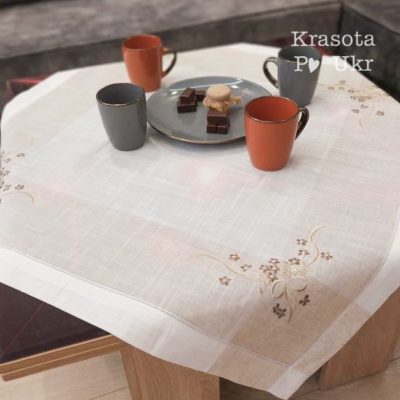 Квадратна скатертина (90*90 см), дизайн "пастельний мінімалізм" #14