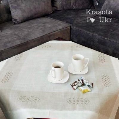 Скатертина (90*90 см), дизайн "пастельна геометрія" #32