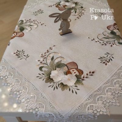 Пасхальна скатертина для  столу “вишукана палітра” (90*90 см) #30232