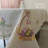 Скатертина 150*220 см натуральний льон, “Лавандовий Великдень”