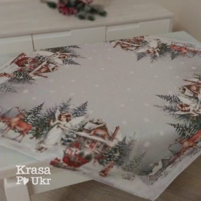 #8075 Різдвяна скатертина 90*90 см “ангельська притча”