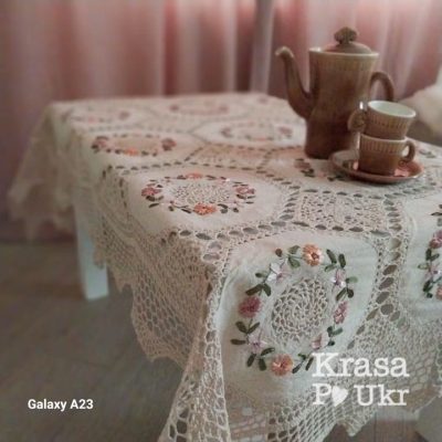 Скатертина в стилі печворк #852, розміри 110×160 см, 135×180 см, 150×220 см