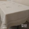 Бежева скатертина з кавовим візерунком #des11, розмір 150×220 см