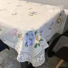 Скатертина натурального кольору з вишивкою “Квітковий букет” #838, розмір 110×160 см