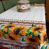 Принтована скатертина на стіл "соняхи та вишиванка" 120*150 см, 150*180 см