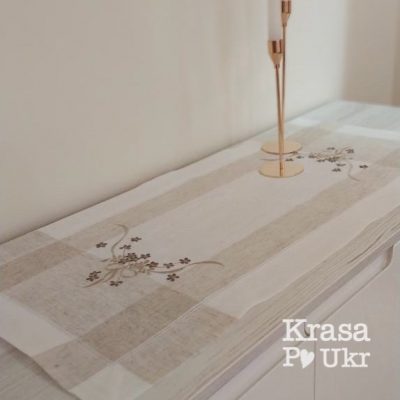 Доріжка на стіл з вишивкою, дизайн "пастельний мінімалізм” (40*90 см) #14