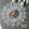 Серветка великодня на дитячий кошик  – 30 см, “Весняні барви”, атлас, айворі