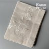 Класична лляна скатертина з вишивкою “Молочні мальви”, модель #275, 150×220 см.