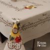 Лляна скатертина з мереживом і вишивкою соняхів, модель #057, розмір 135×180 см.