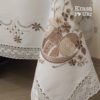 #386 Вишита пасхальна скатертина – “Кавові писанки” – 220*150 см