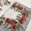 Серветка 40*150 см, “Класика Різдва з шишками” у сірому