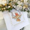 Новорічний ранер на стіл з вишивкою, “Різдвяні дзвони” (40*90 см)