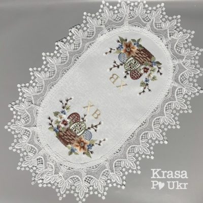 УПАКОВКА (6 ШТ або 12 ШТ) - рушник великодній (атласний, 60*40 см), “Пасхальна квіткова корзинка”