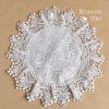 Серветка на дитячий кошик з мереживом “білим по білому” (атлас, 30 см)