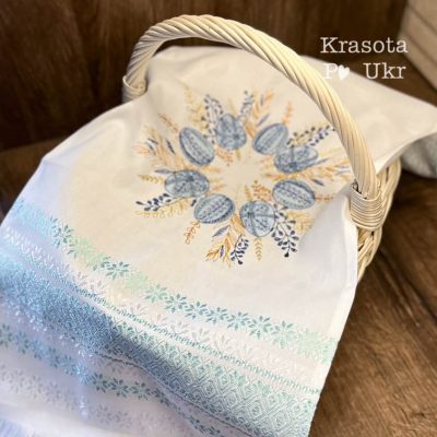 Серветка на кошик з вишивкою “Патріотичні писанки” (70*32 см)