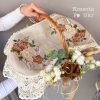 Пасхальна серветка “Писанки з матіолами”, льон (60*40 см)