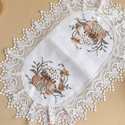 Вишита серветка на кошик, атлас “Пастельна пасочка” 60*40 см