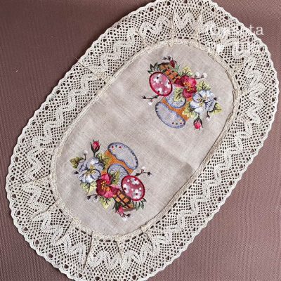 Великодній рушник на кошик “Весняні барви” (60*40 см), льон