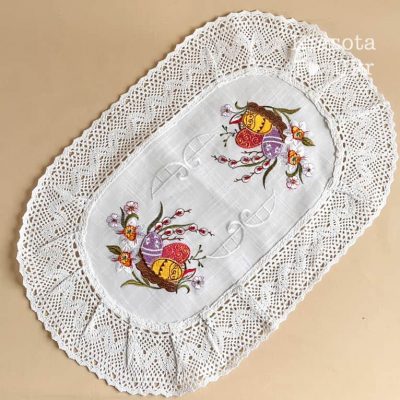 Пасхальна велика серветка на кошик “Кольорові писанки” (60*40 см)