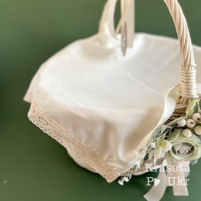 Молочна серветка 55×40 см з лляним мереживом по краях
