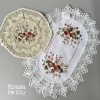 Комплект вишитих серветок «Великодня гармонія» 42×30 см (атлас) та 25 см (льон)