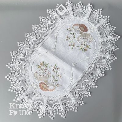 УПАКОВКА (6 ШТ або 12 ШТ) – атласна серветка 60*40 см “Ніжні писанки”, біла