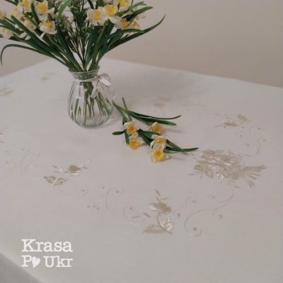 Пасхальний рушник (62×42 см), “Корзинка з писанками”, льон