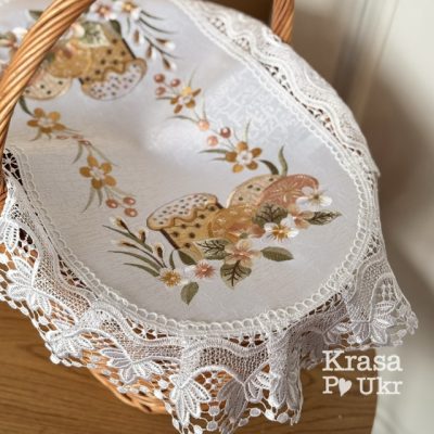 Рушник на кошик, атлас “Лимонна пасочка” 60*40 см