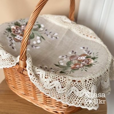 УПАКОВКА (6 ШТ) – лляний рушник на кошик «Вишукана палітра», 60*40 см
