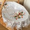 Біла атласна серветка з вишивкою 60*40 см, «Великодня гармонія»