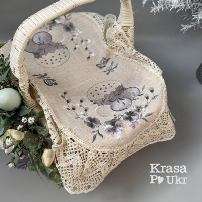 Серветка на кошик, “Великодня меланхолія” (60*40 см), льон