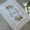 Рушник на корзинку «Святковий Великдень» (60*40 см), лляна біла