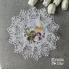 Дитяча серветка (25 см), “Барвисті крашанки з курочкою", атласна