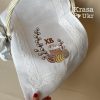 УПАКОВКА (6 ШТ або 12 ШТ) – вишитий рушник, білий льон, дизайн “великодній мінімалізм” – 60*40 см