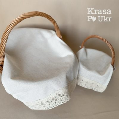 Комплект вівсяного кольору: столові серветки 55×40 см або 44×30 см з дитячою 25×20 см