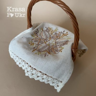 УПАКОВКА (6 ШТ) - рушник на дитячу корзину, “Пастельні писанки” (26*20 см)