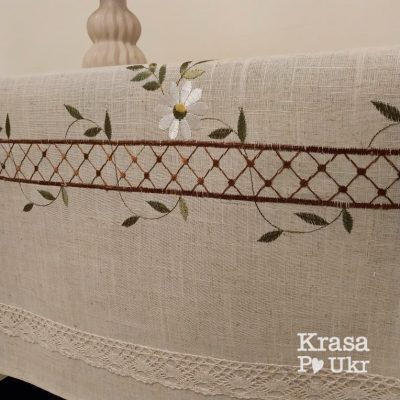 УПАКОВКА (6 ШТ або 12 ШТ) – серветка з мереживом без вишивки, 46*32 см – айворі, атлас