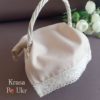 ❤️  Серветочка на кошик дитяча з лляним мереживом (20*25 см), “Мінімалізм”, какао