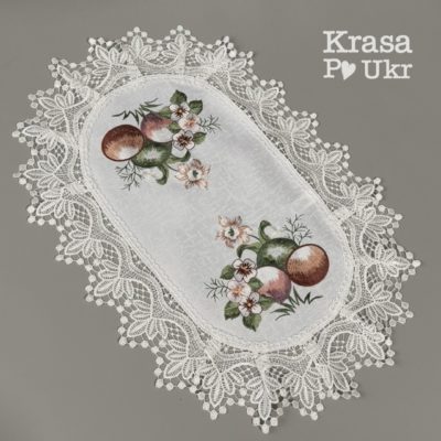 УПАКОВКА (6 ШТ) – великодня атласна серветка на кошик 44*30 см, “Великодня галявина”