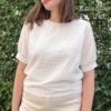 Біла сорочка з вишивкою в тон, короткий рукав (розмір L-Xl)