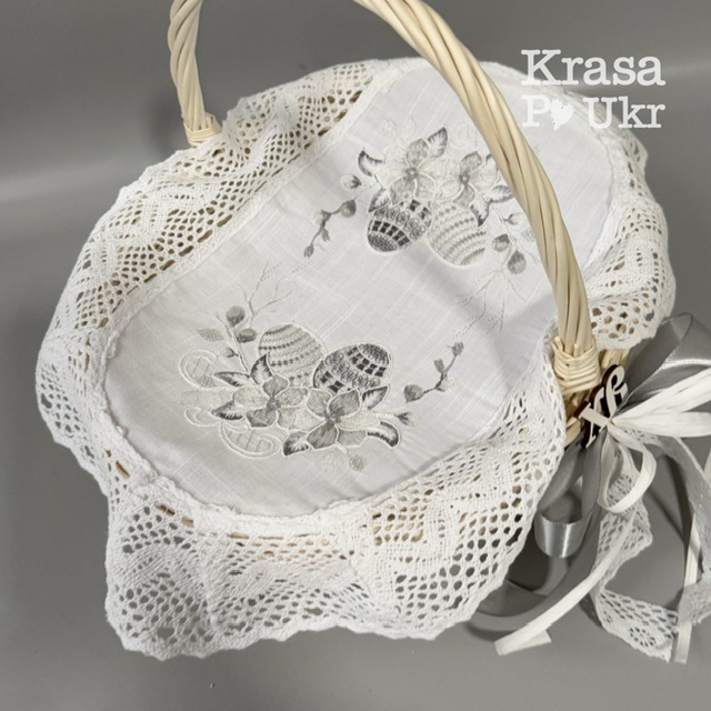 УПАКОВКА (6 ШТ) - cерветка на кошик біля лляна, “Великодня меланхолія” (46*30 см)